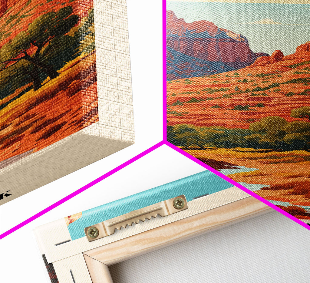 Zion National Park Utah Travel Art, National Park Print, Minimalist Travel Art, Midcentury Modern Style Landscape Painting