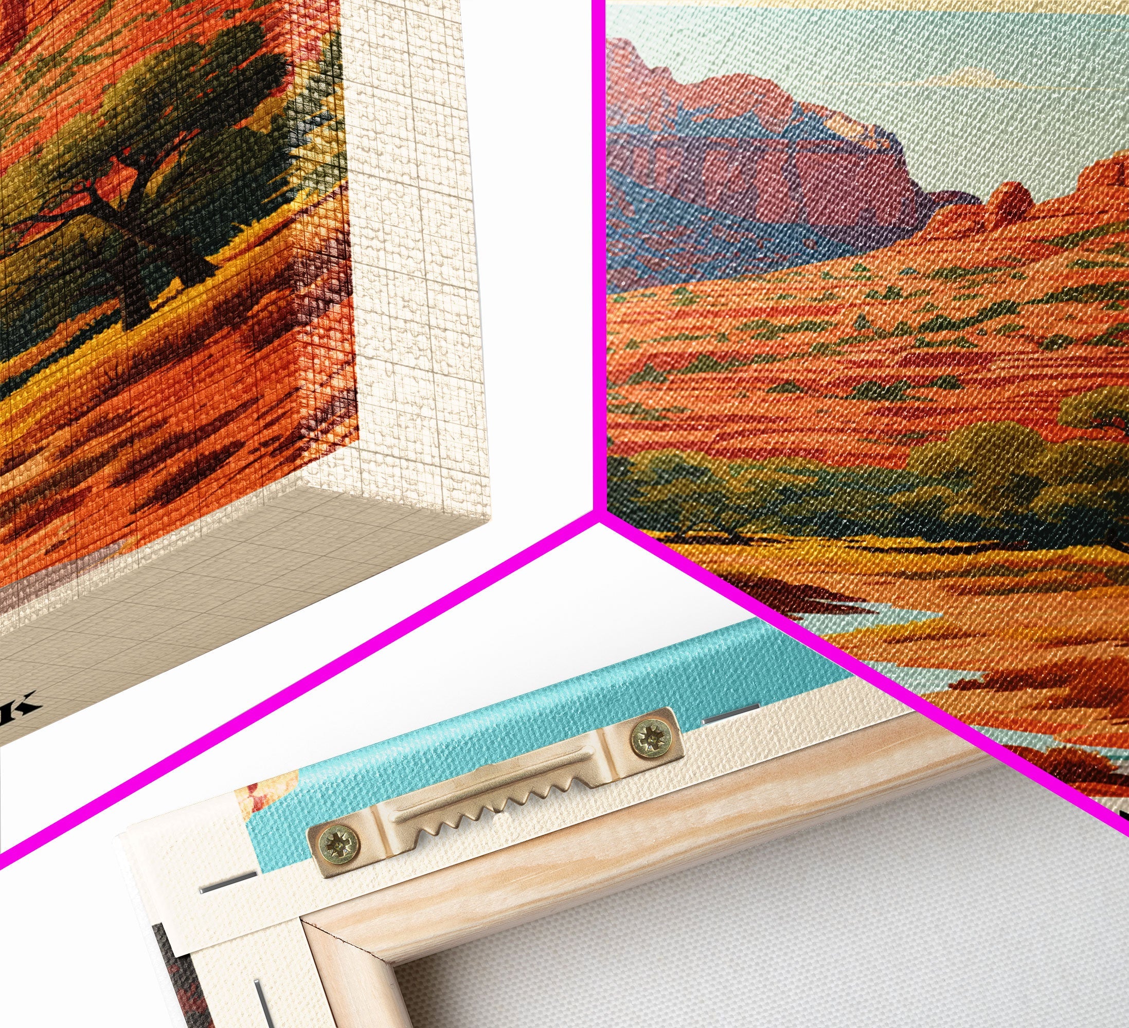 Zion National Park Utah Travel Art, National Park Print, Minimalist Travel Art, Midcentury Modern Style Landscape Painting