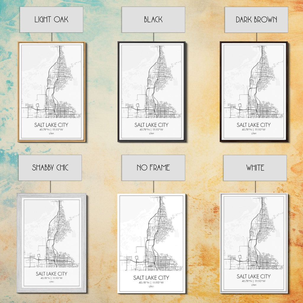 Salt Lake City Street Map, Utah Map, City Map Art, Minimalist Art, Wall Art, Canvas Print, Home Décor Wall Art, Friendship Gift, Travel Art