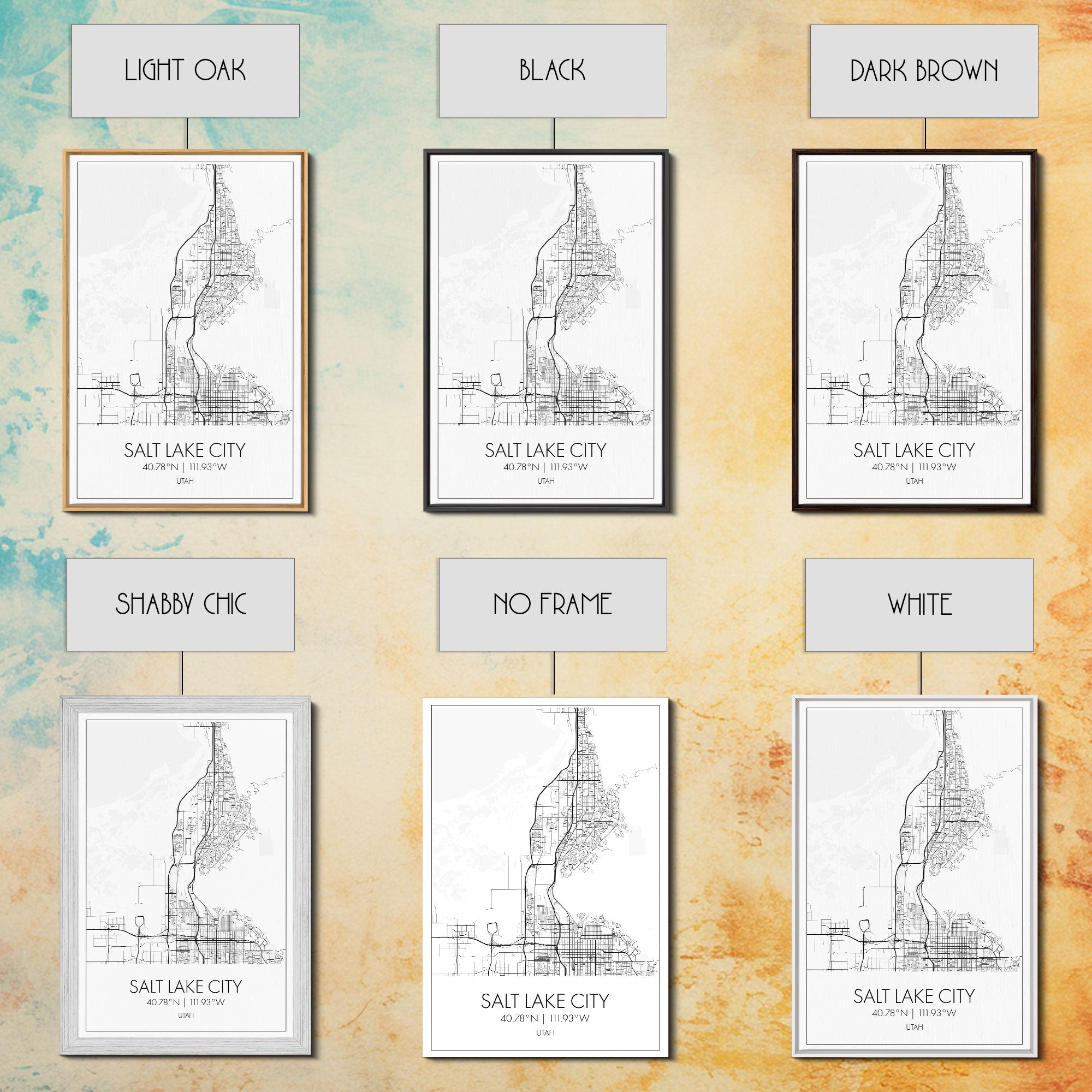 Salt Lake City Street Map, Utah Map, City Map Art, Minimalist Art, Wall Art, Canvas Print, Home Décor Wall Art, Friendship Gift, Travel Art