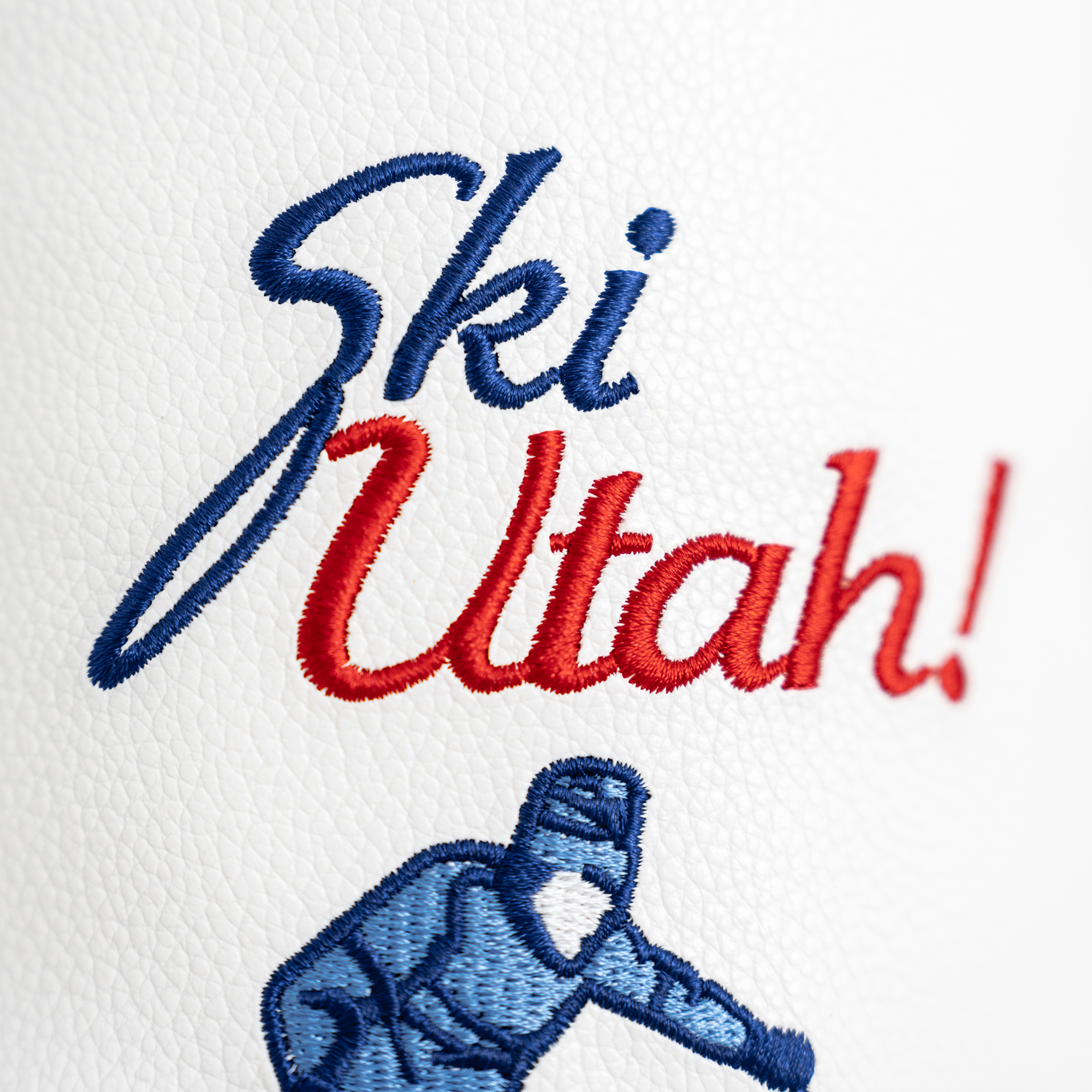 Ski Utah! Driver Headcover | Premium White Ski Utah! License Plate Driver Headcover