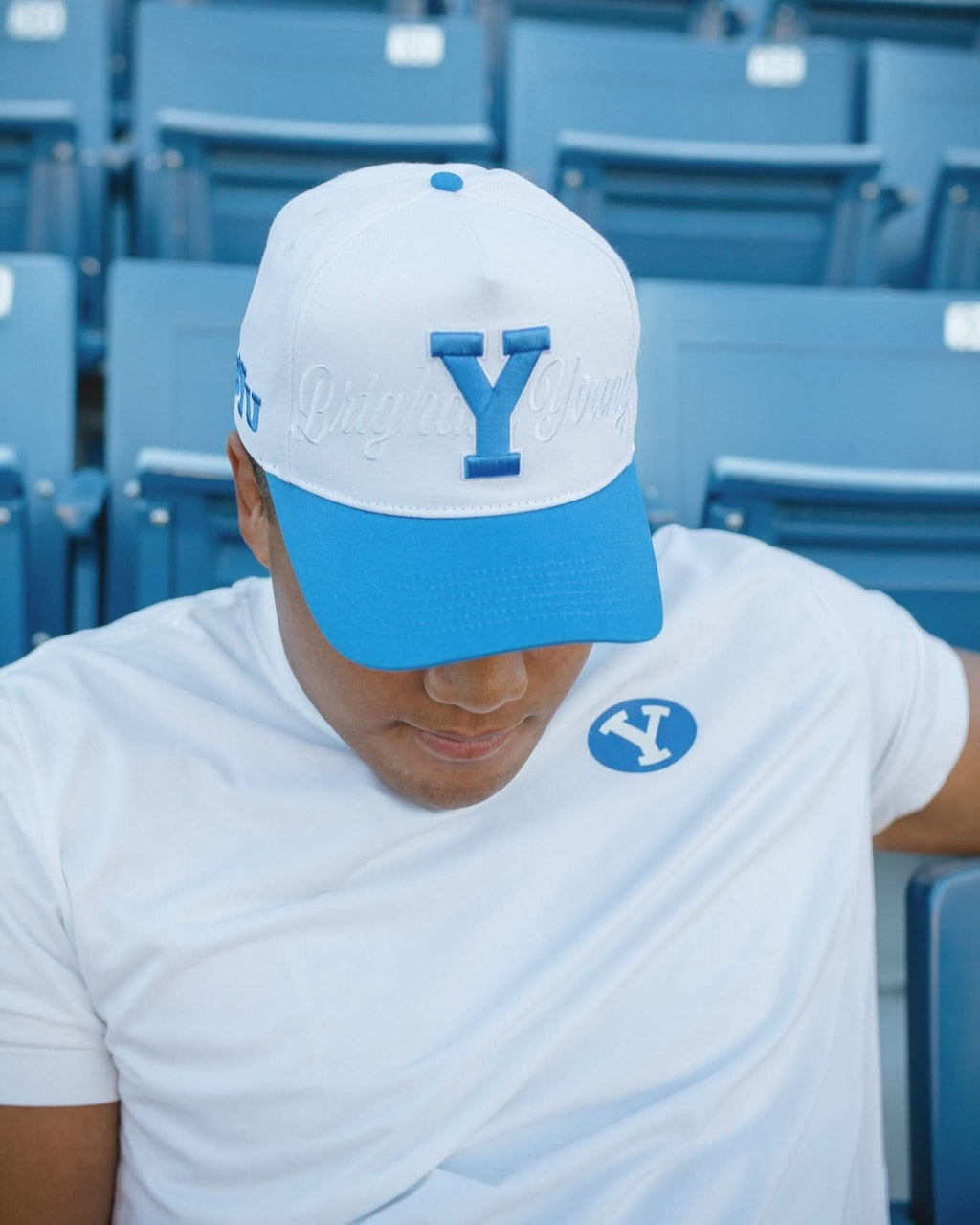 BYU Fade Hat Blue White Blue Y