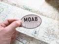 Moab Utah Bumper Sticker - White Oval Decal 3" & 4"