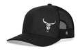 Bull Skull Trucker Hat  |  Black Steer Snapback