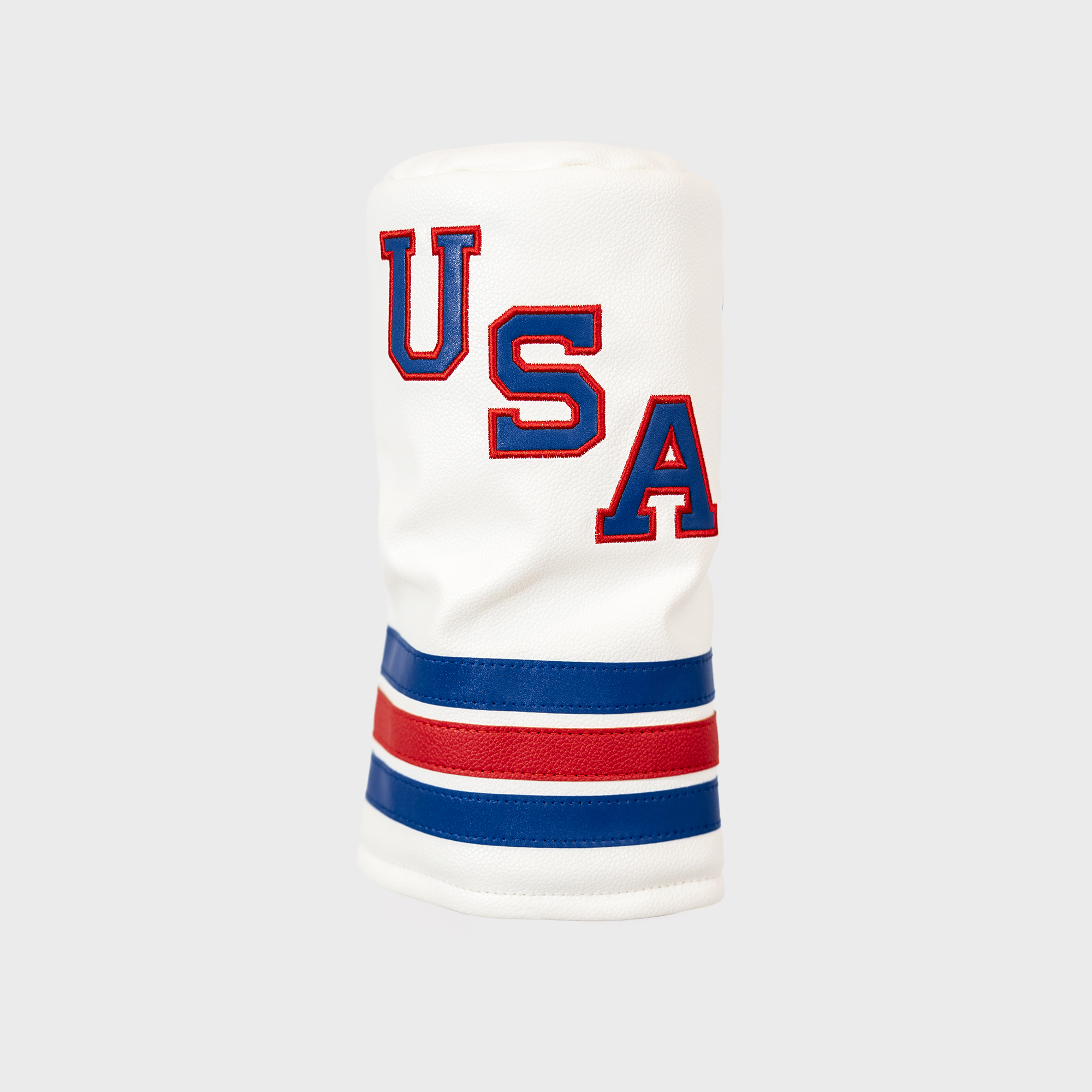 USA Classic Driver Headcover | Premium White Vintage Hockey-Inspired Driver Headcover