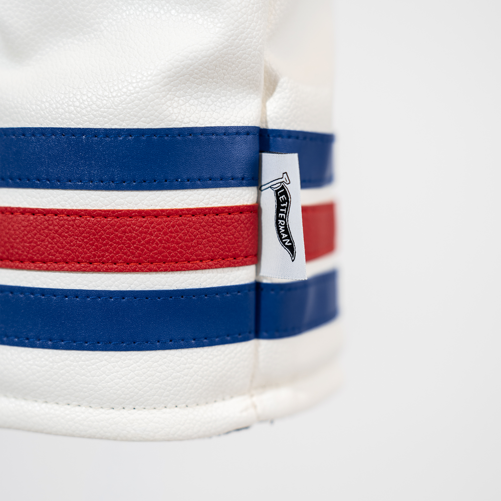 USA Classic Driver Headcover | Premium White Vintage Hockey-Inspired Driver Headcover