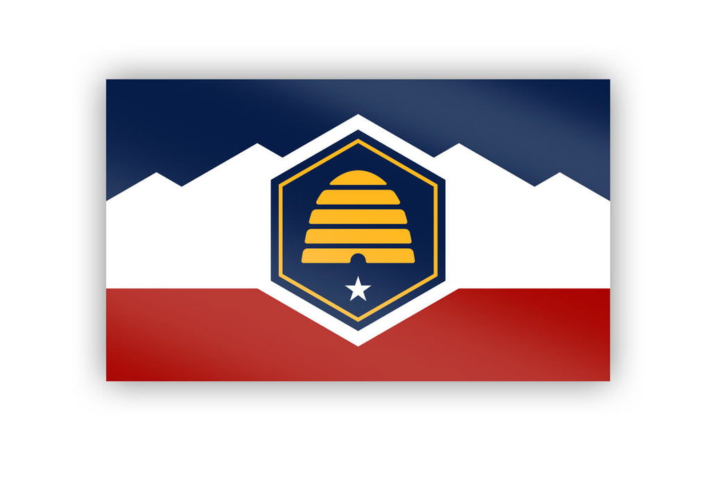 Utah State Flag Sticker | New Beehive Flag