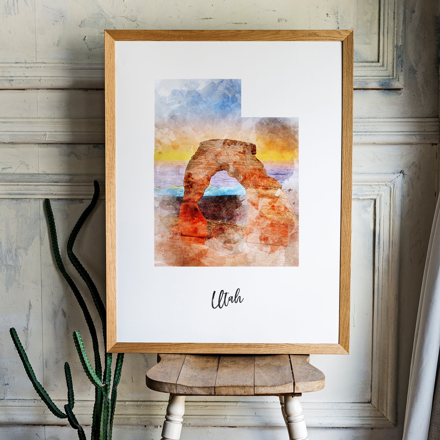 Utah Watercolor Map