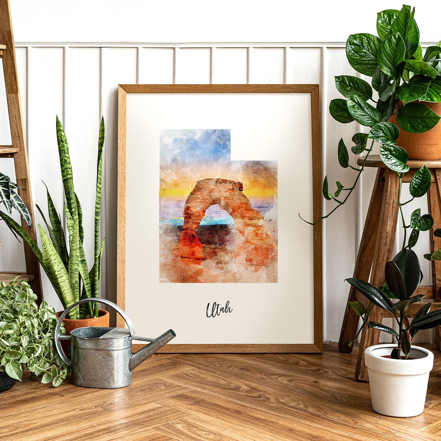 Utah Watercolor Map