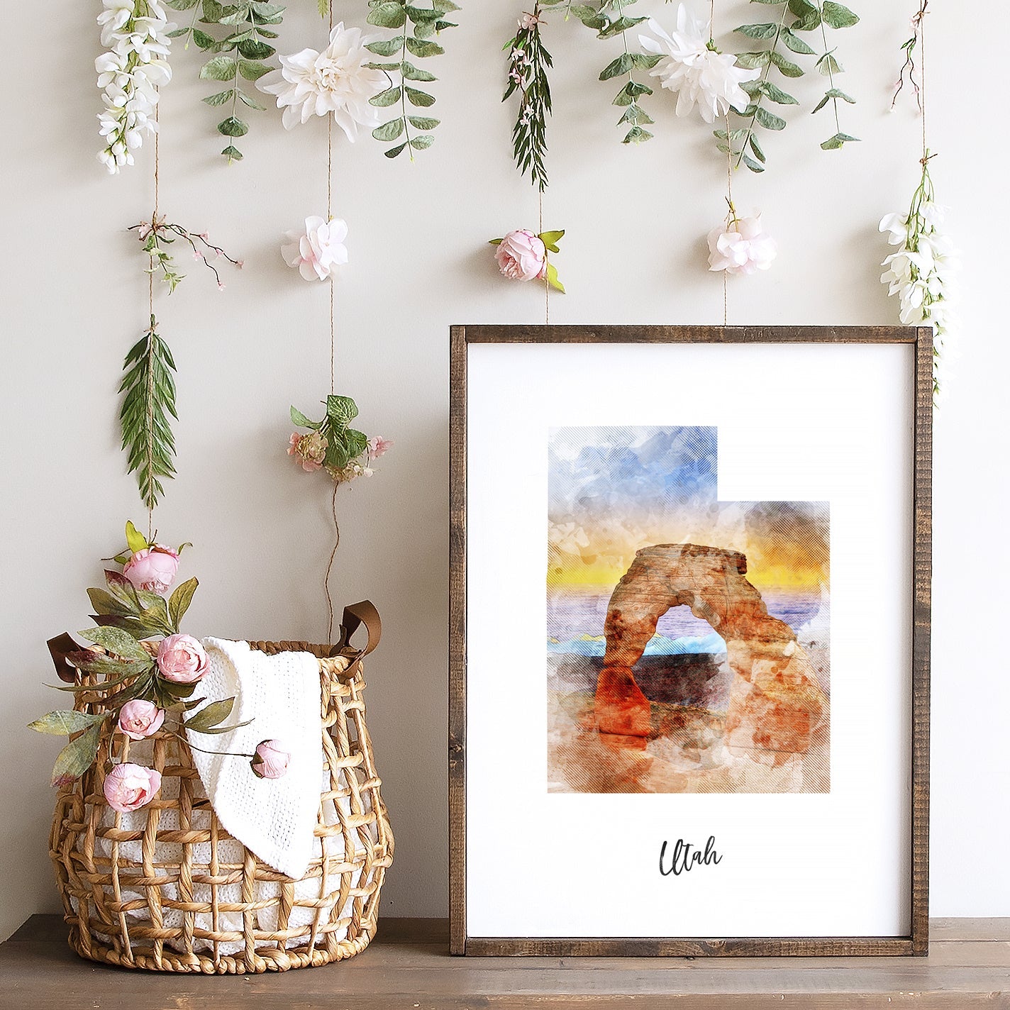 Utah Watercolor Map