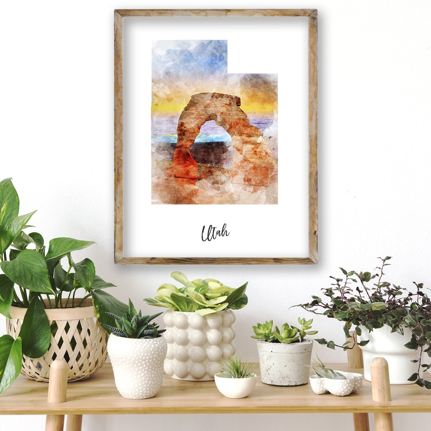 Utah Watercolor Map