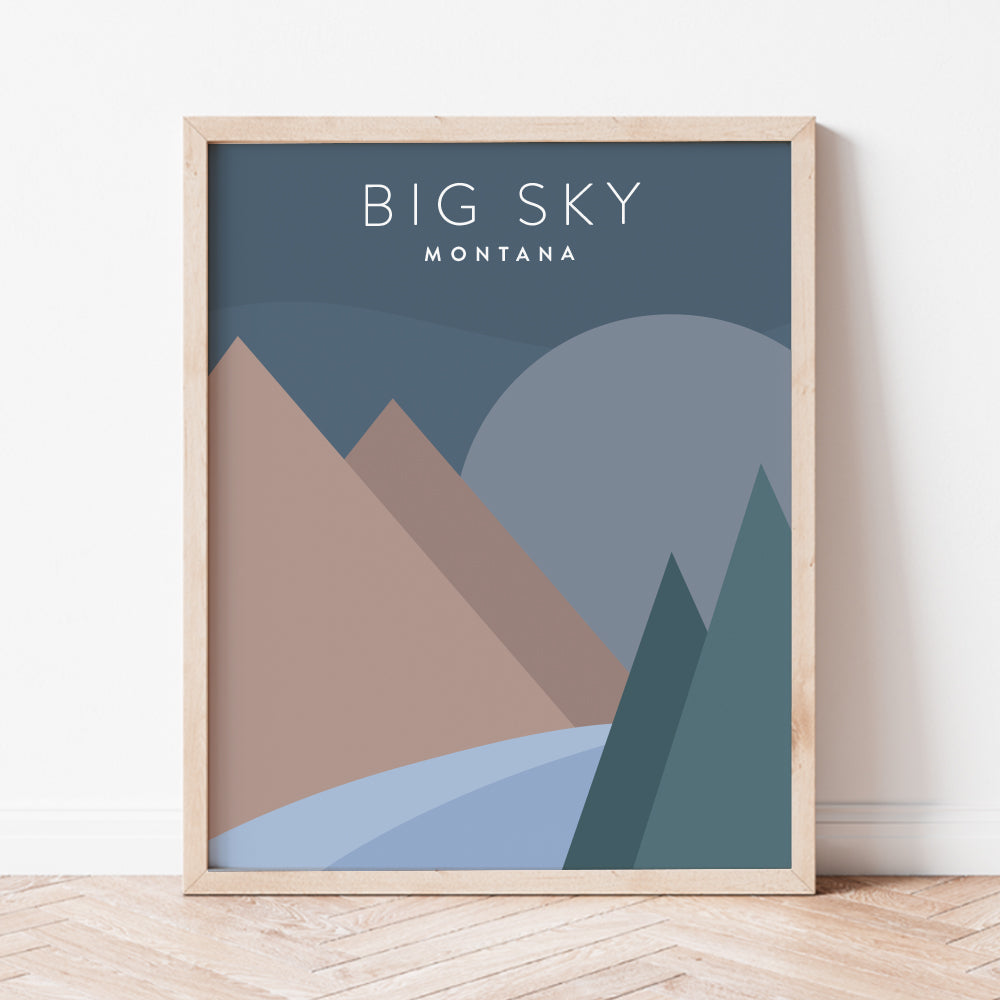 Big Sky, Montana Minimalist Wall Art