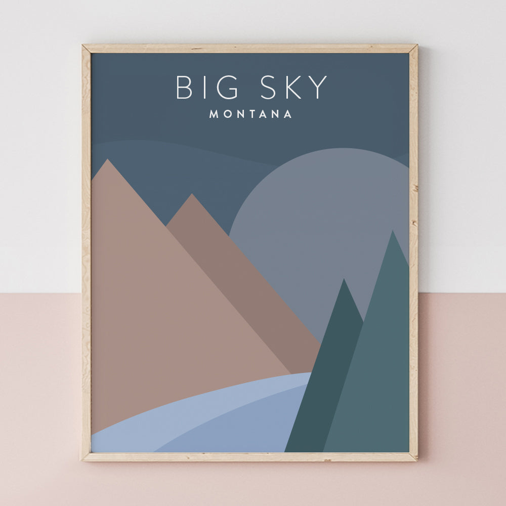 Big Sky, Montana Minimalist Wall Art