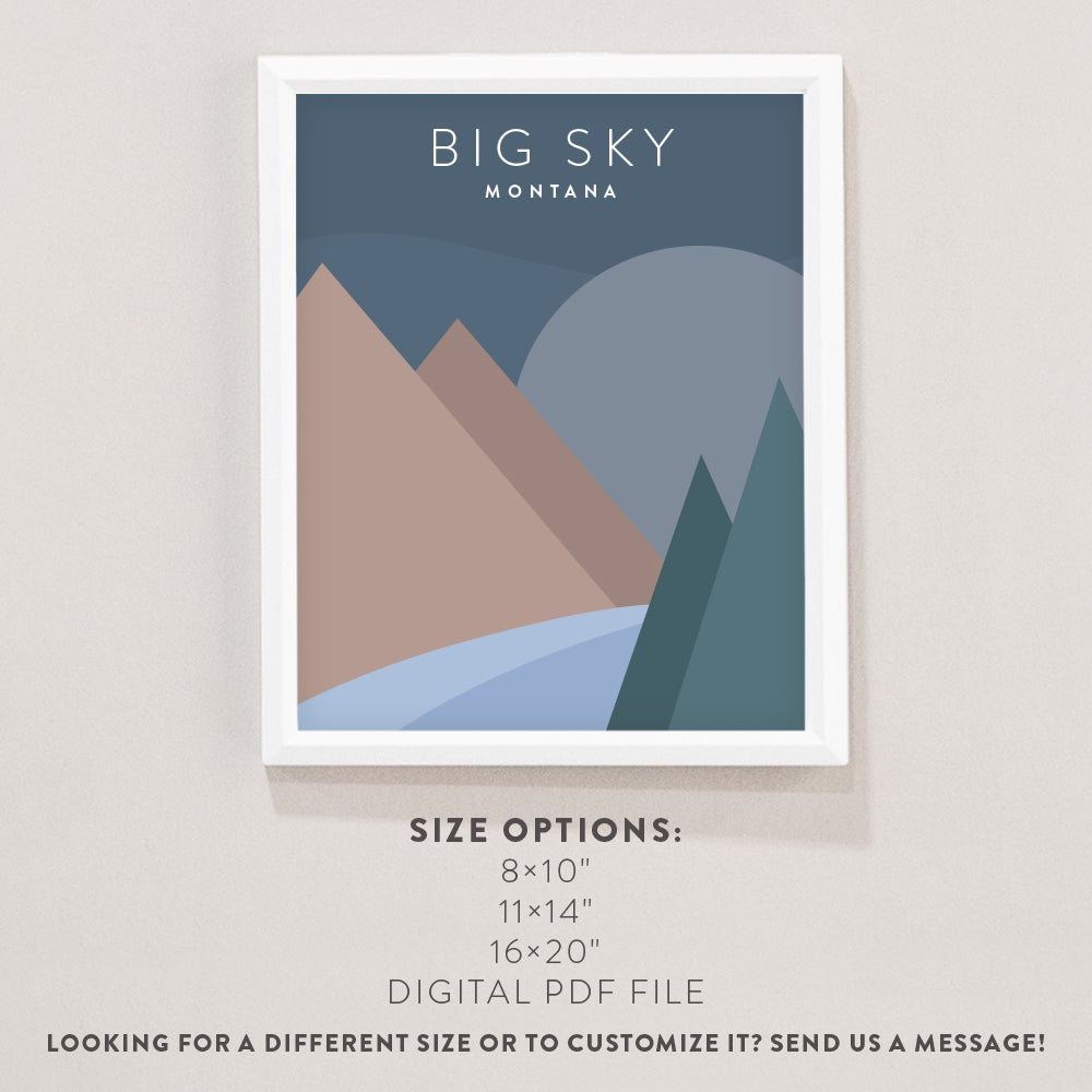 Big Sky, Montana Minimalist Wall Art
