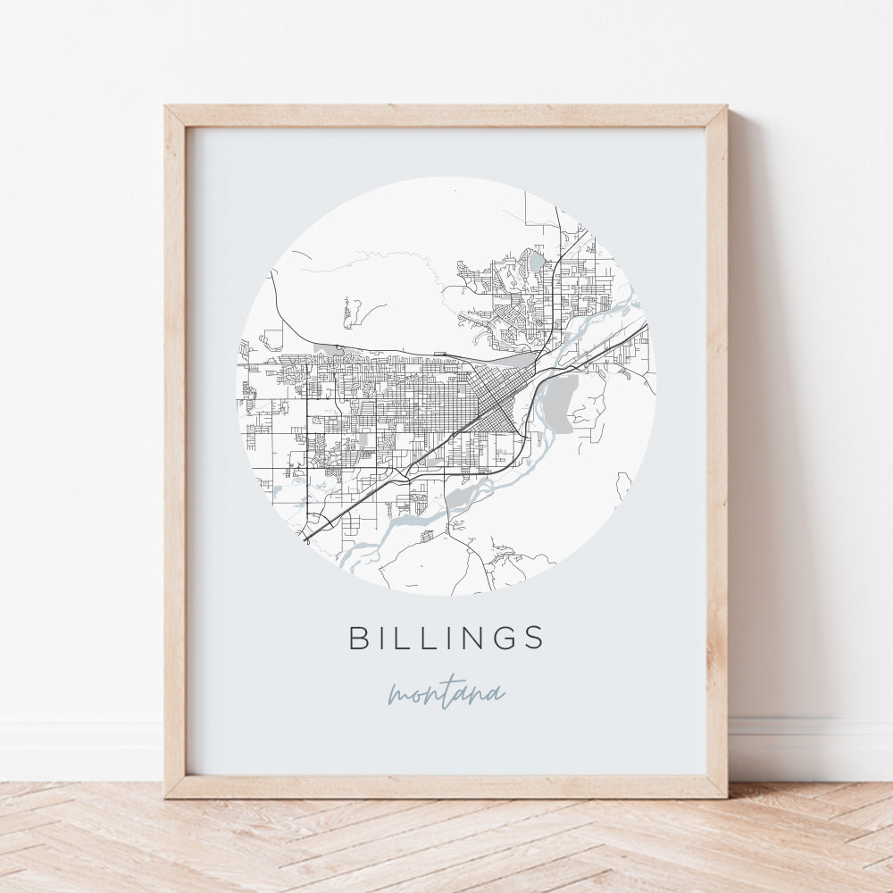 Billings, Montana Map Poster