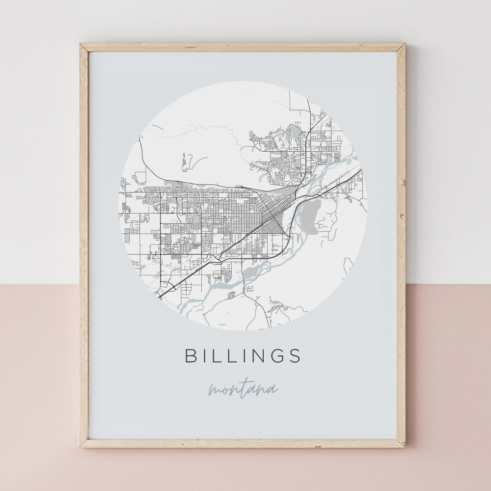 Billings, Montana Map Poster