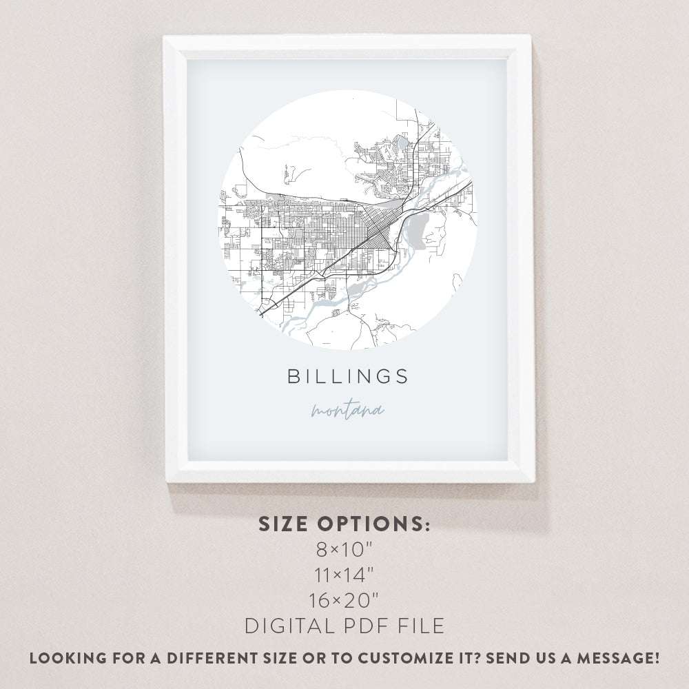 Billings, Montana Map Poster