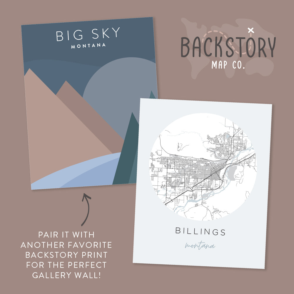 Billings, Montana Map Poster