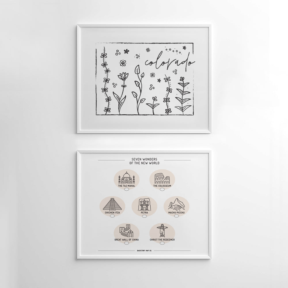 Botanical Borders: Colorado Outline Poster