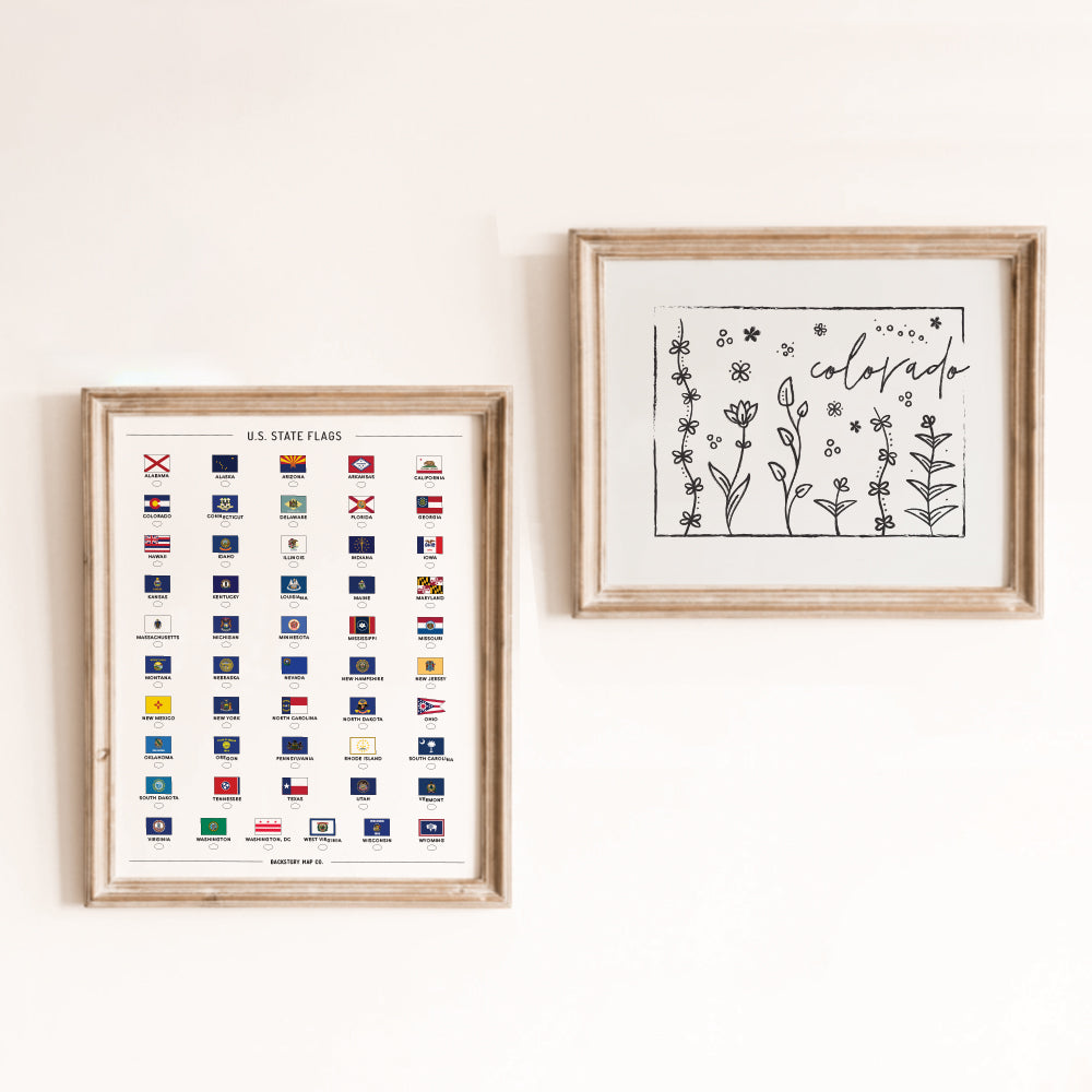 Botanical Borders: Colorado Outline Poster