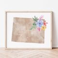 Colorado Floral Silhouette Art Print