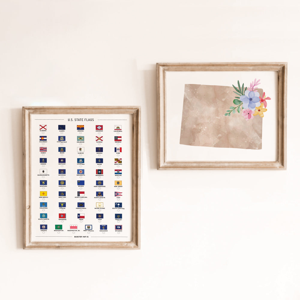 Colorado Floral Silhouette Art Print