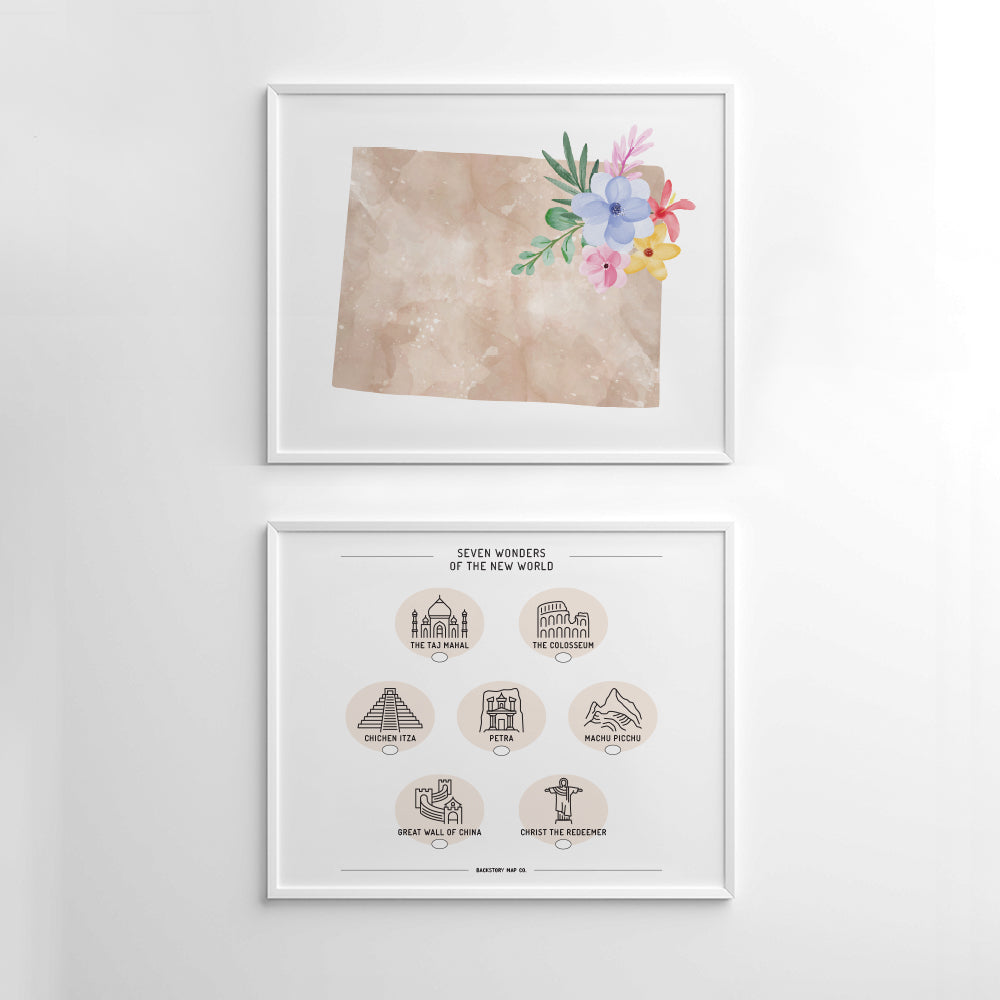 Colorado Floral Silhouette Art Print