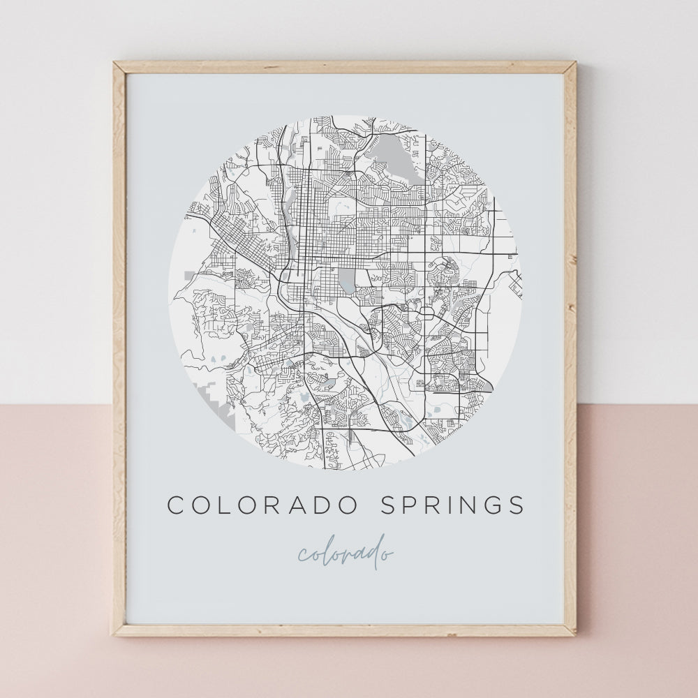 Colorado Springs, Colorado Map Poster