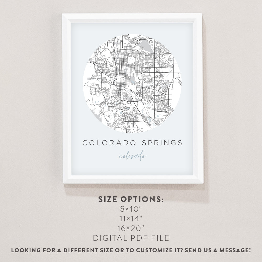 Colorado Springs, Colorado Map Poster