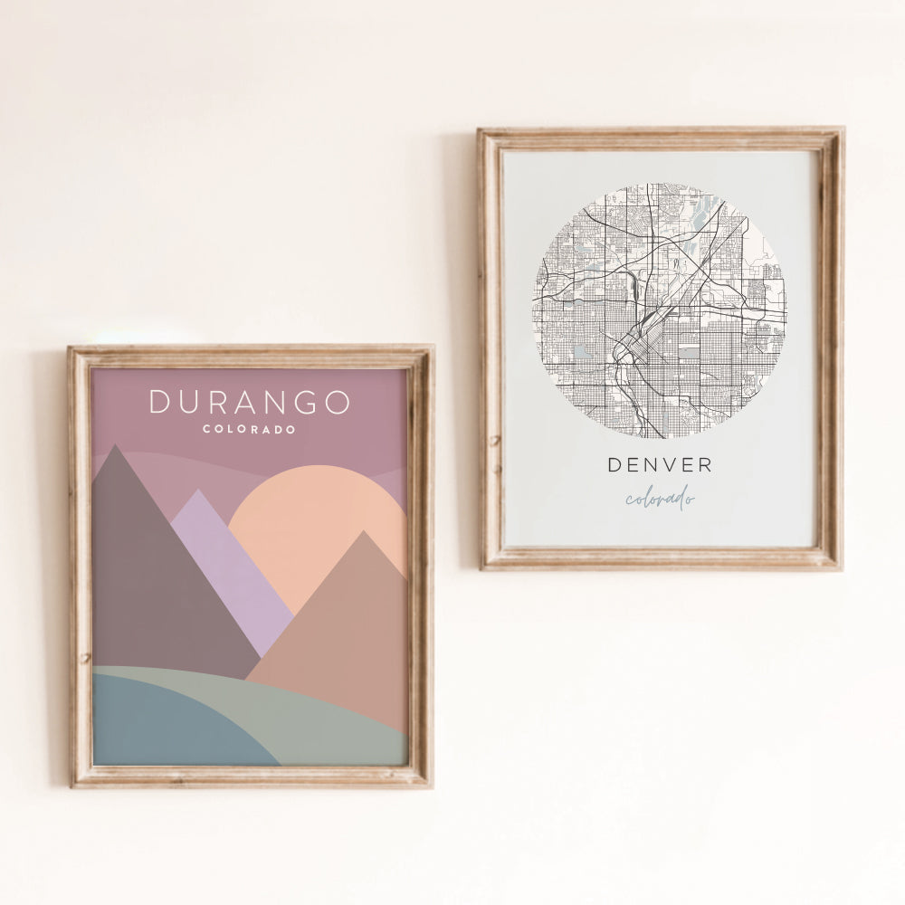 Durango, Colorado Minimalist Wall Art