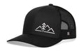 Mountains with Pine Tree Trucker Hat  |  Black Outdoors Snapback
