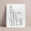 Botanical Borders: Idaho Outline Poster