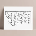 Botanical Borders: Montana Outline Poster