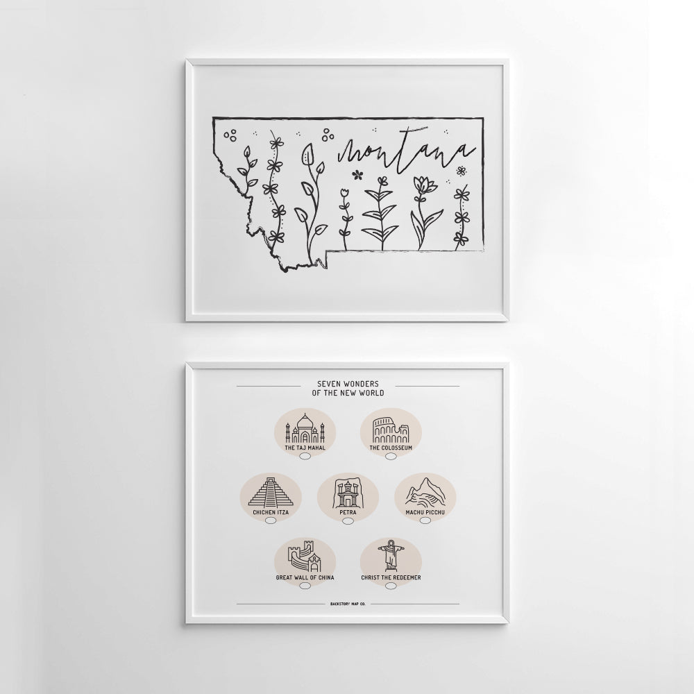 Botanical Borders: Montana Outline Poster