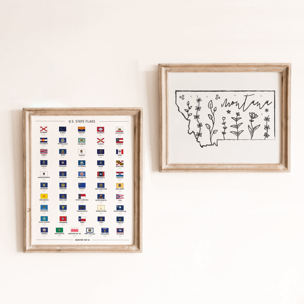 Botanical Borders: Montana Outline Poster