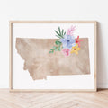 Montana Floral Silhouette Art Print