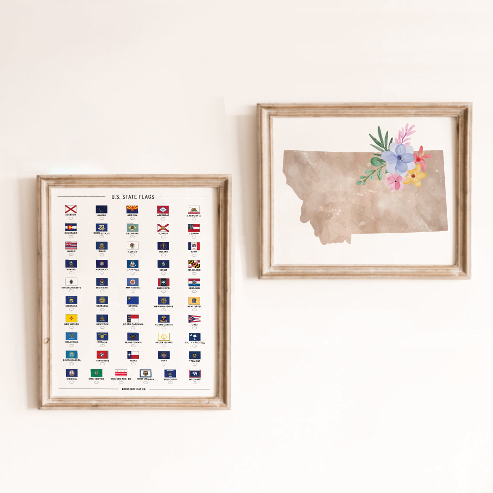 Montana Floral Silhouette Art Print