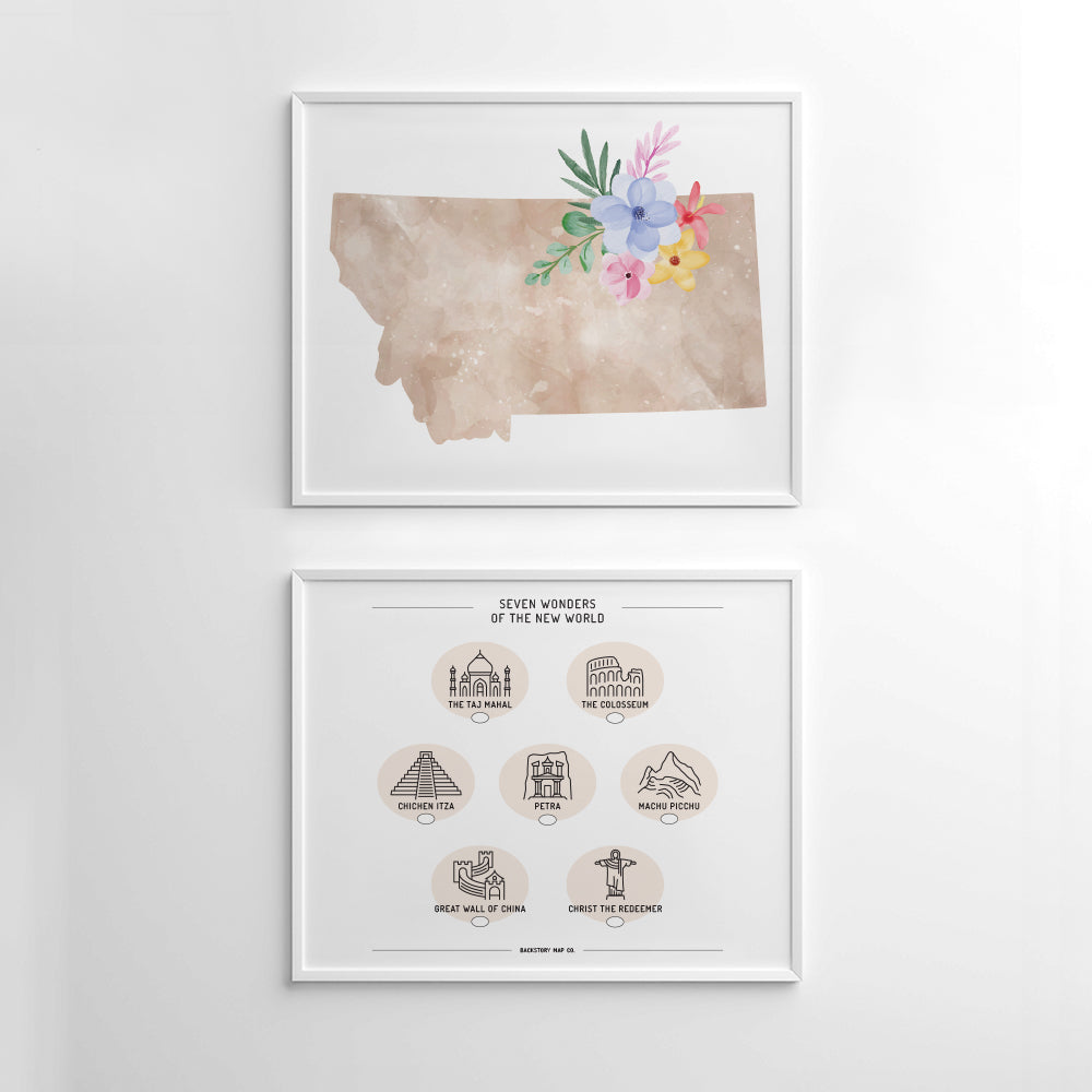 Montana Floral Silhouette Art Print