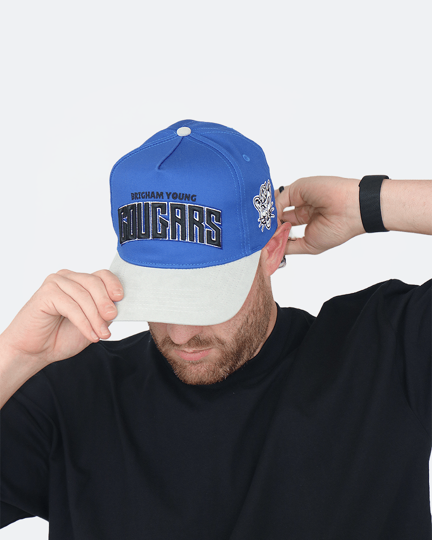 LE Cougars Royal Blue Grey Brim Hat Kids
