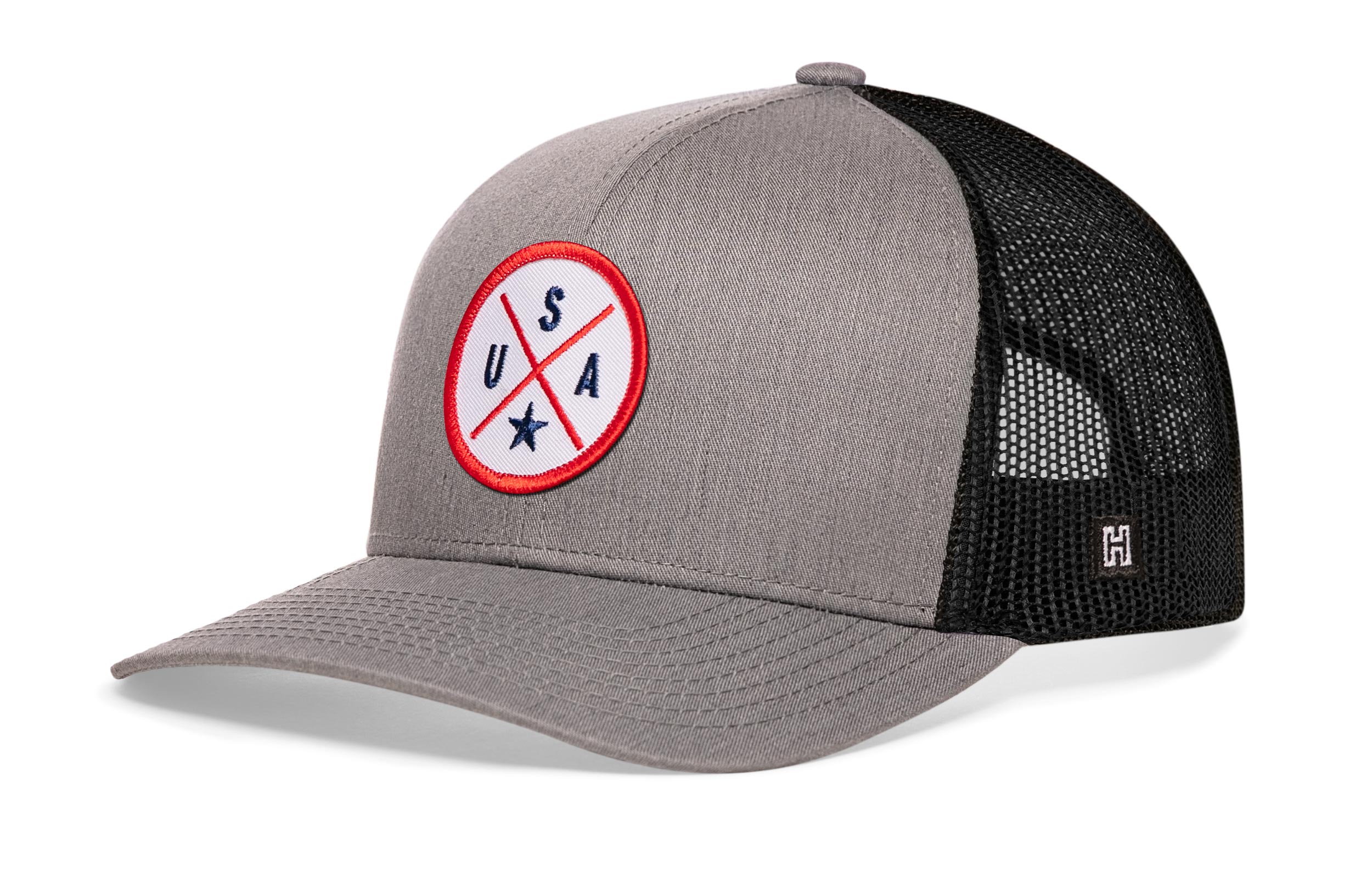 USA Trucker Hat  |  White-Red-Blue America Snapback