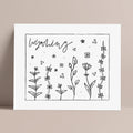 Botanical Borders: Wyoming Outline Poster